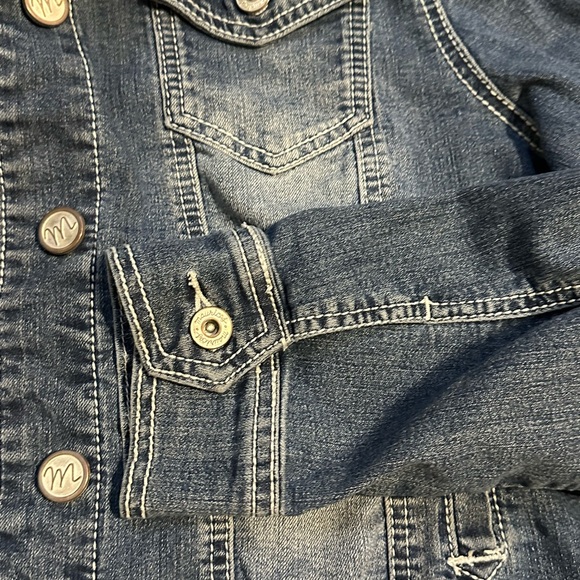 Maurices Dark Blue Distressed Jean Jacket - Size:XL - Picture 5 of 15